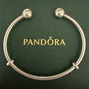 Pandora Sterling Silver Open Bangle 19 cm Bracelet